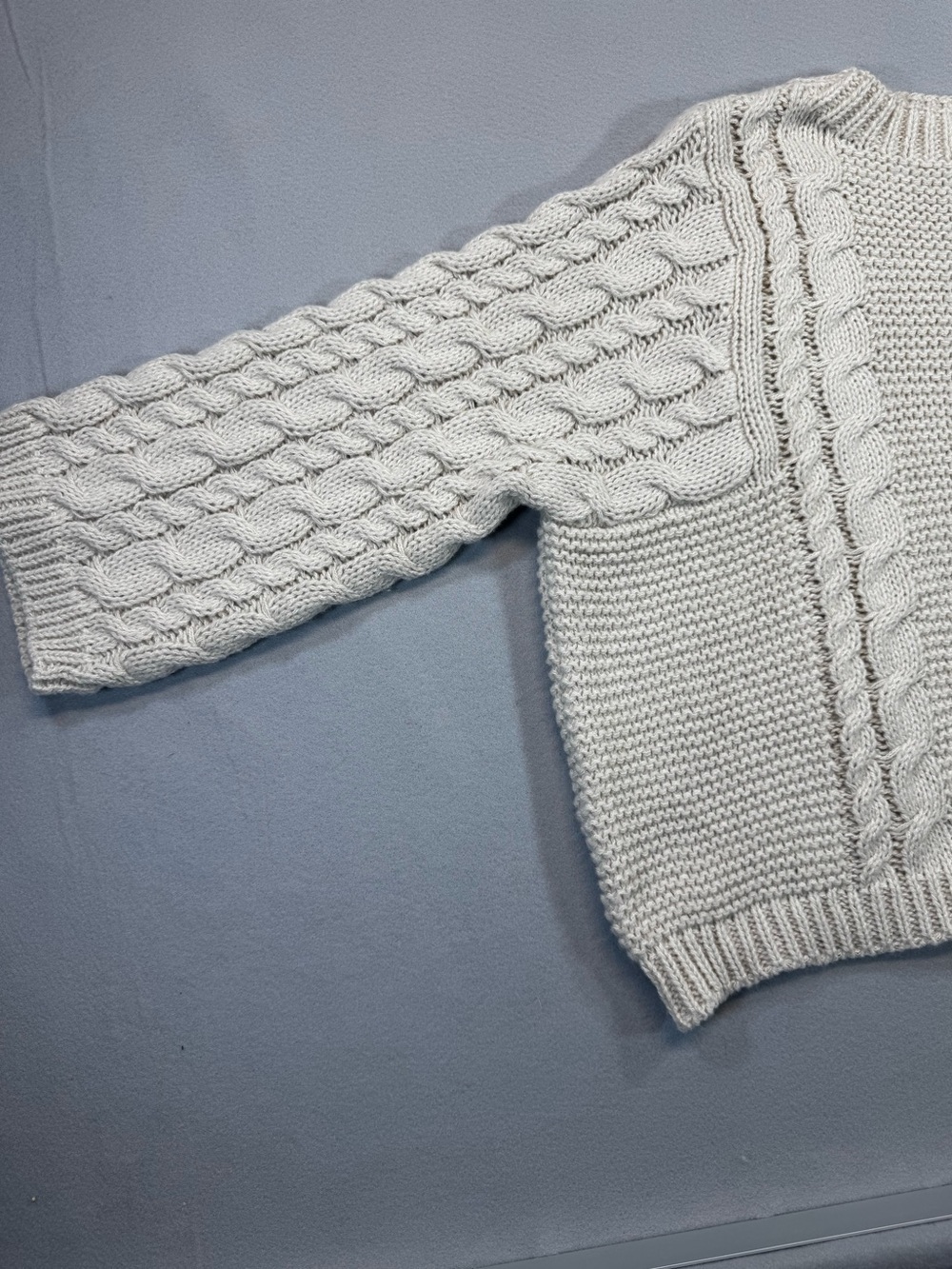Cozy Cable Knit Crewneck Sweater - Cream - Picture 2 of 8